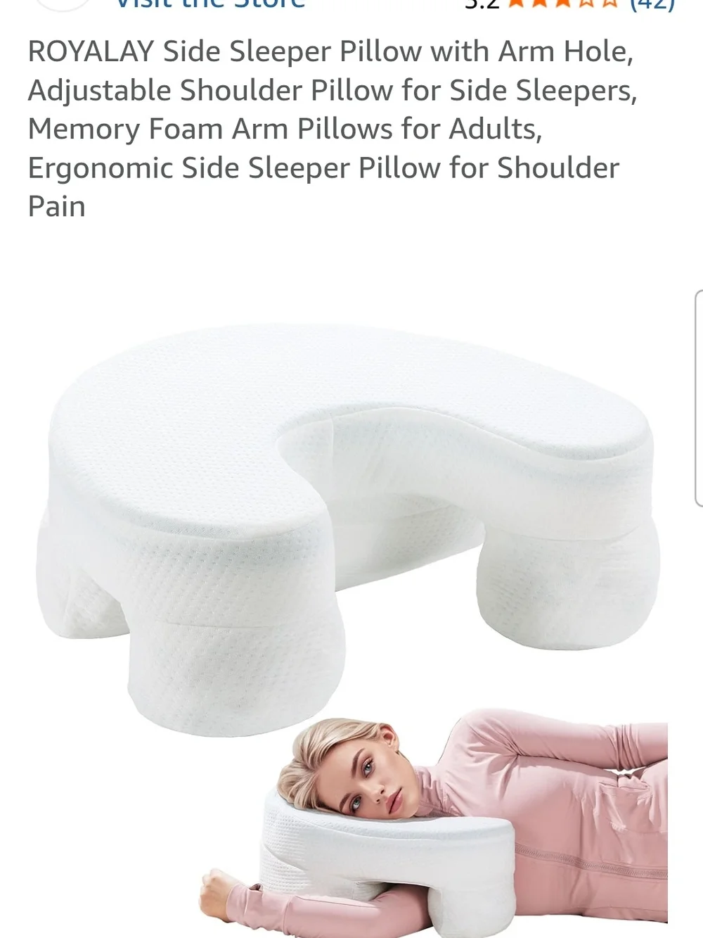 White Memory Foam U-Shaped Neck Pillow - Supportive Comfort